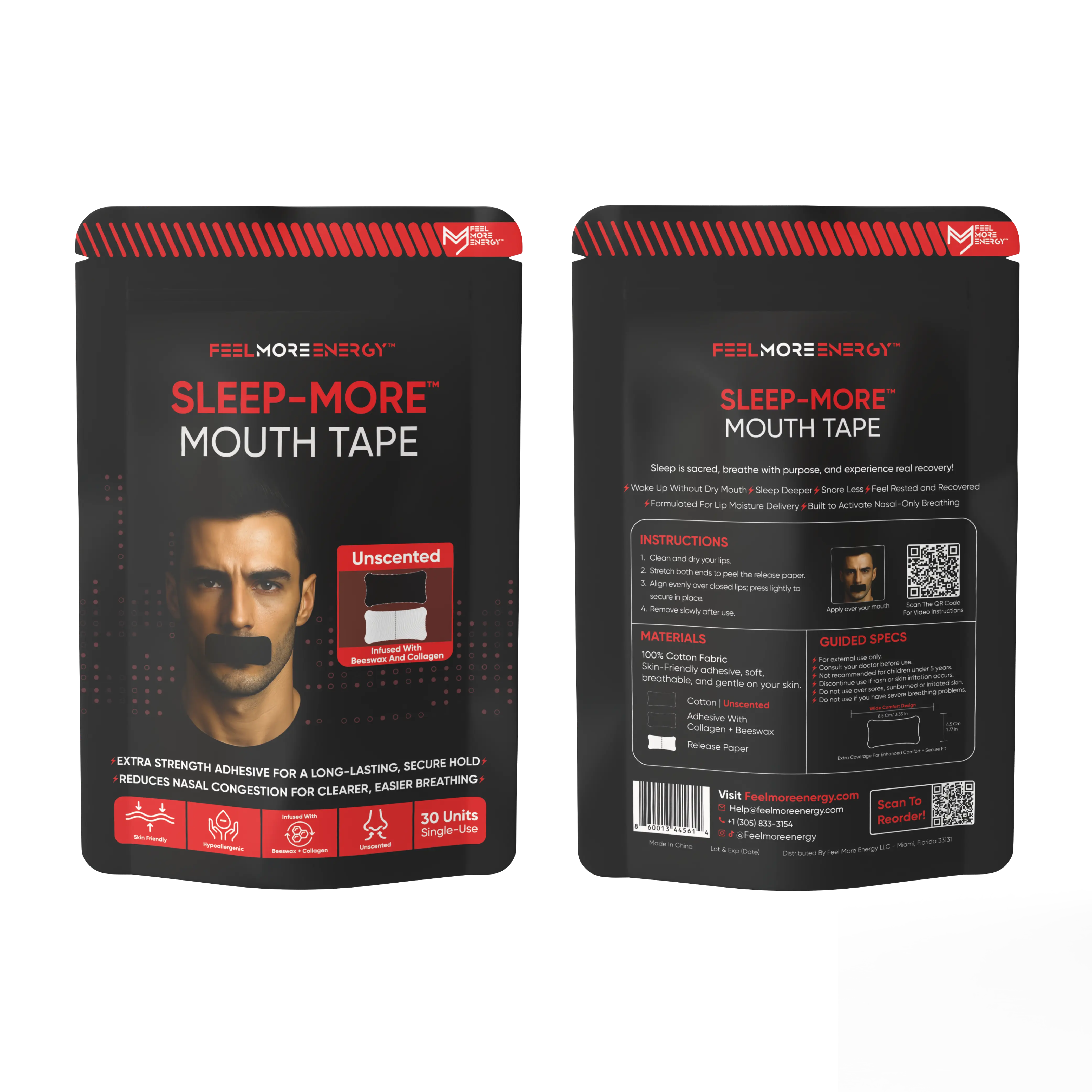 Sleep More mouth tape packaging